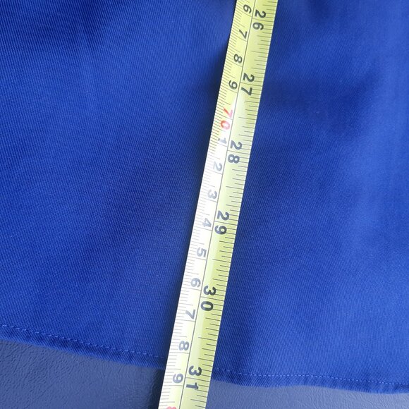 Michael Kors SZ16 Slim Fit Men's Wrinkle Free Cotton Marine Blue Button Up Shirt - Picture 13 of 15